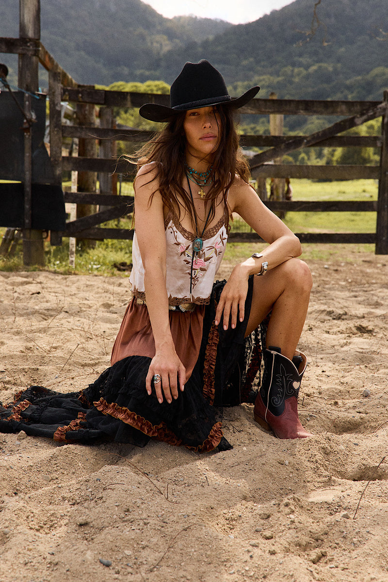 Sunshine Silk Skirt - Tobacco