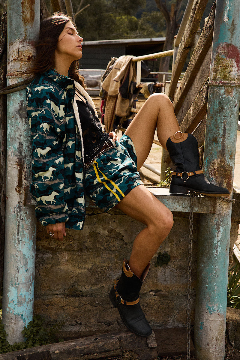 Silver Stallion Cotton Twill + Silk Shorts