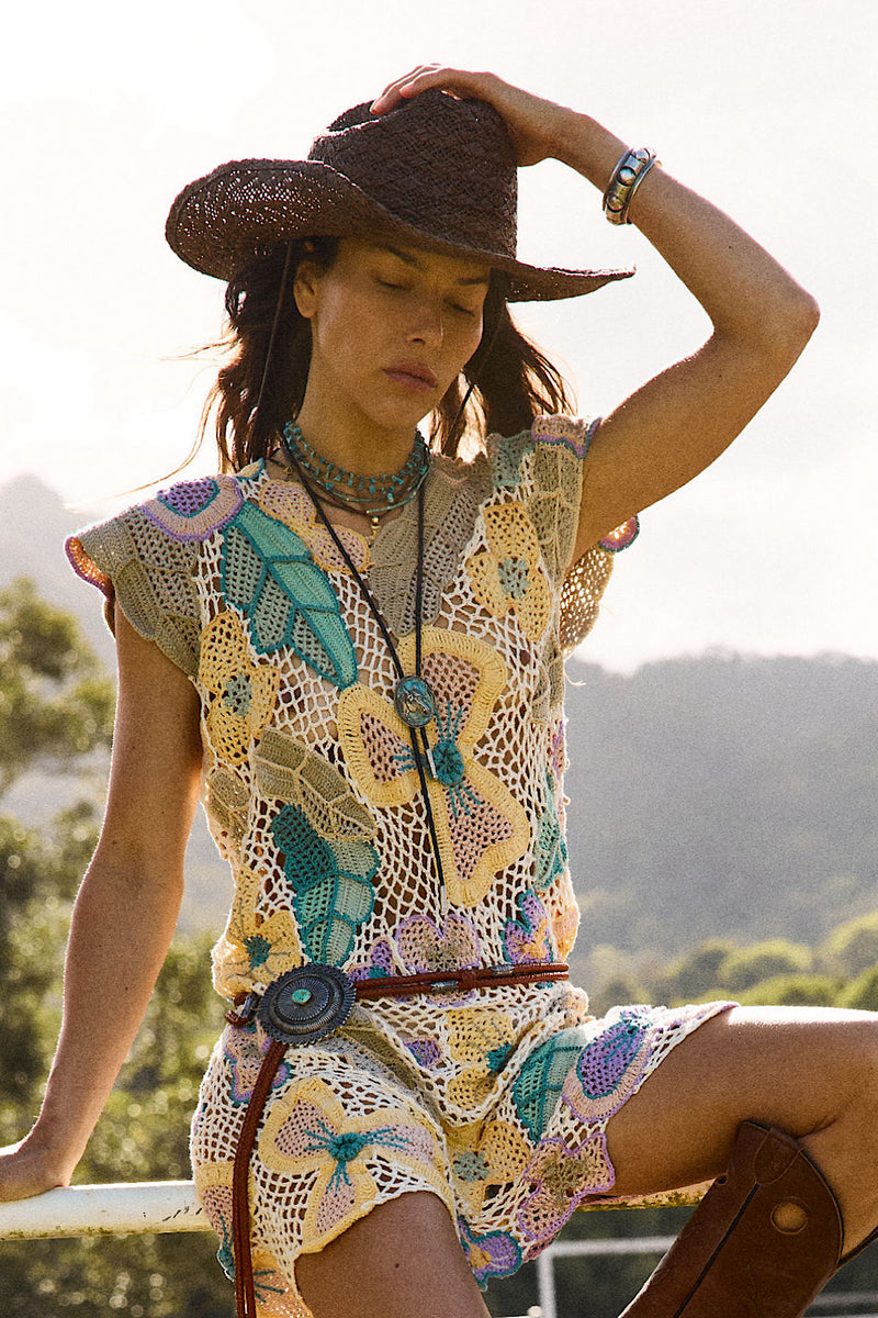Free As The Wind Crochet Mini Dress