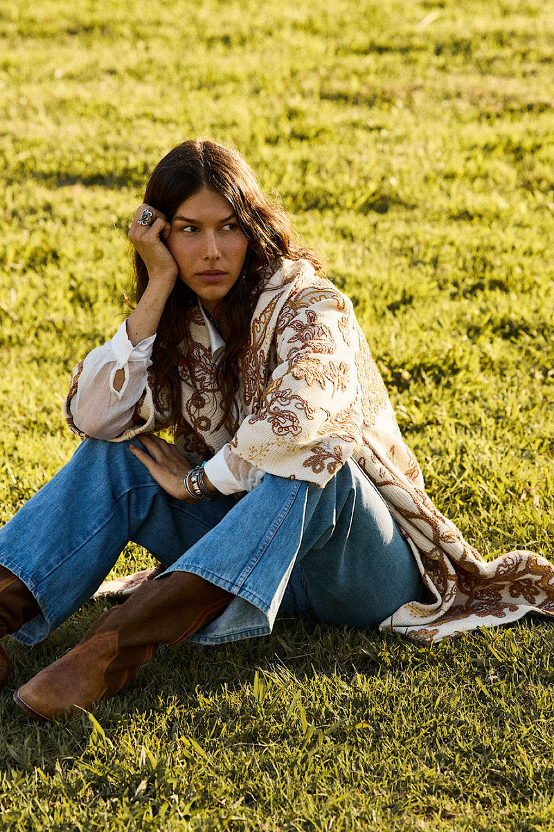 Something In The Air Cotton Embroidered Coat