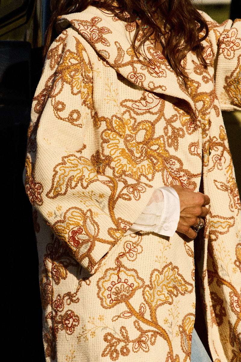 Something In The Air Cotton Embroidered Coat