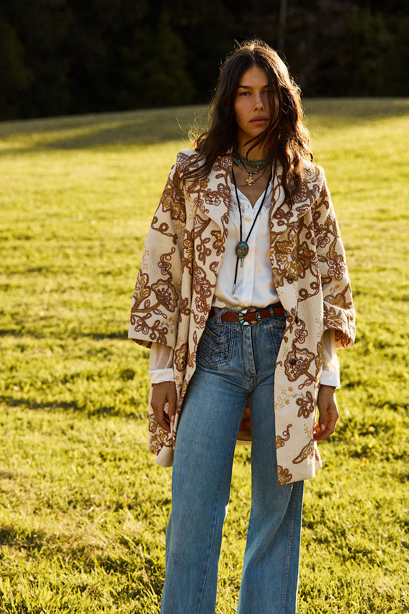 Something In The Air Cotton Embroidered Coat