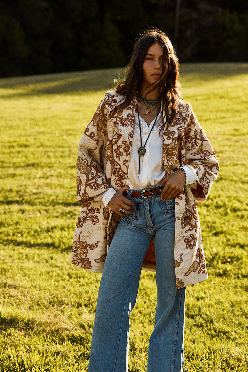 Something In The Air Cotton Embroidered Coat