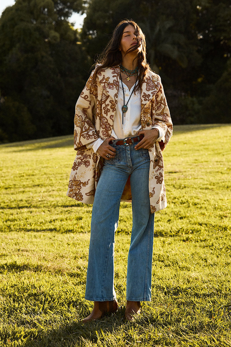 Something In The Air Cotton Embroidered Coat