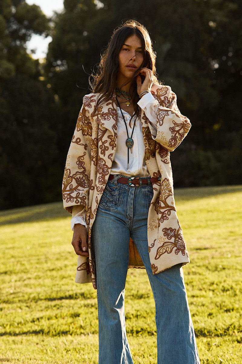 Something In The Air Cotton Embroidered Coat