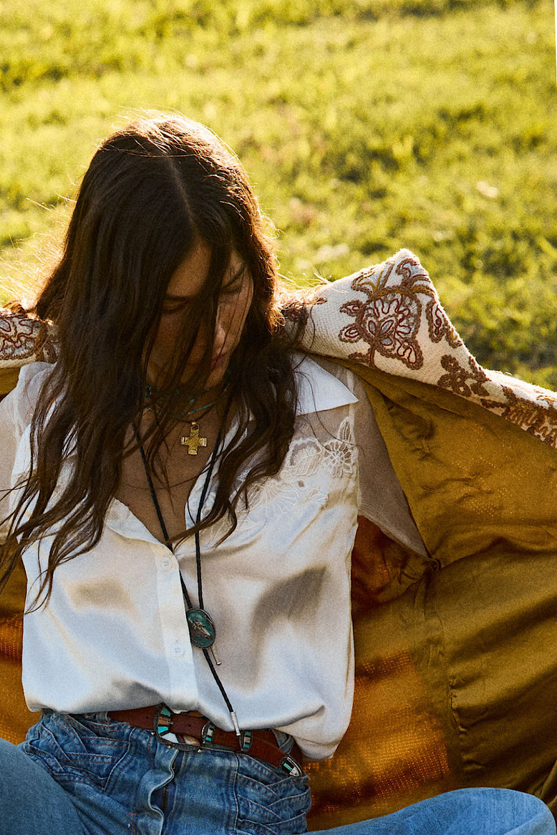 Something In The Air Cotton Embroidered Coat