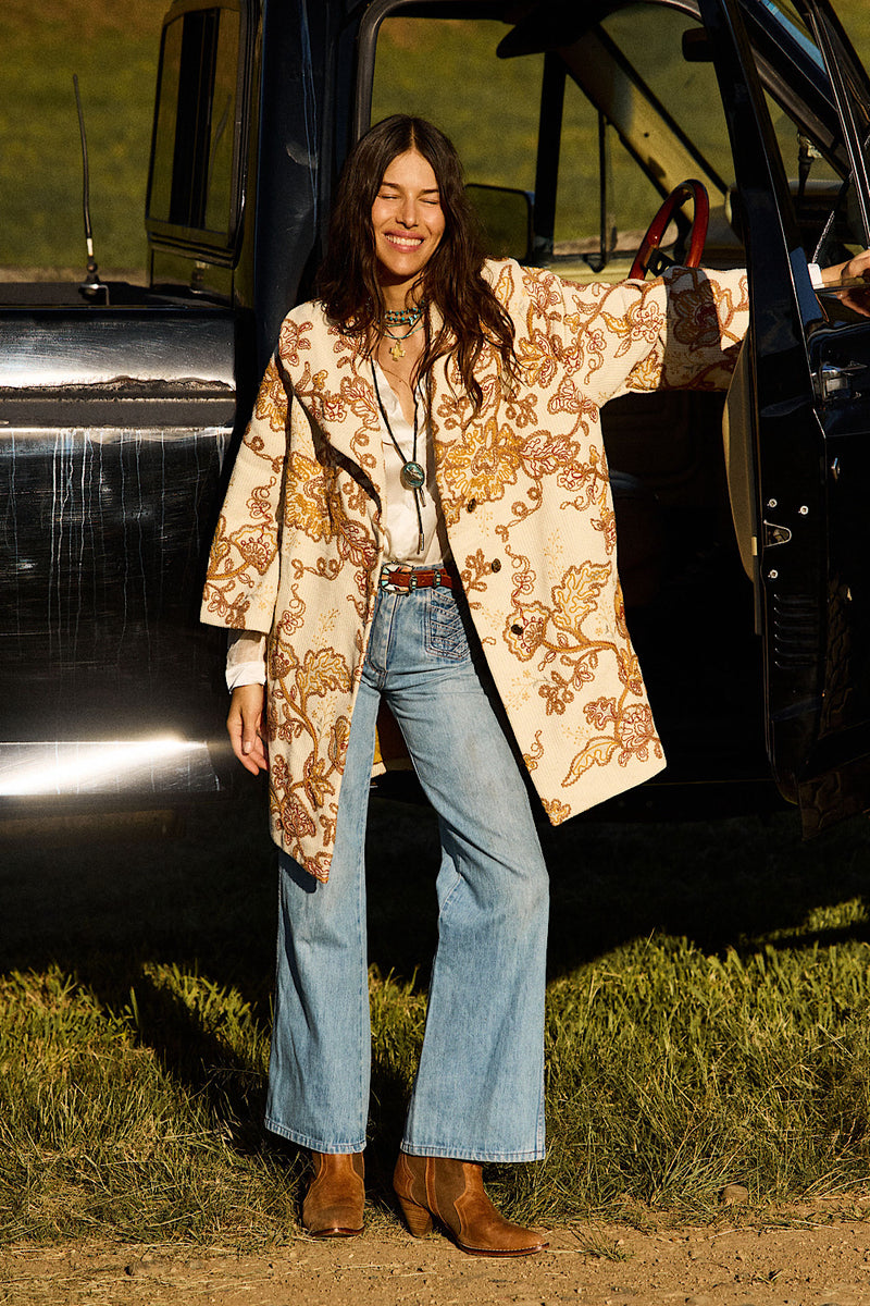 Something In The Air Cotton Embroidered Coat