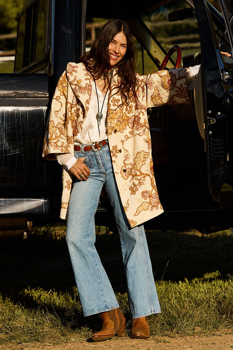 Something In The Air Cotton Embroidered Coat