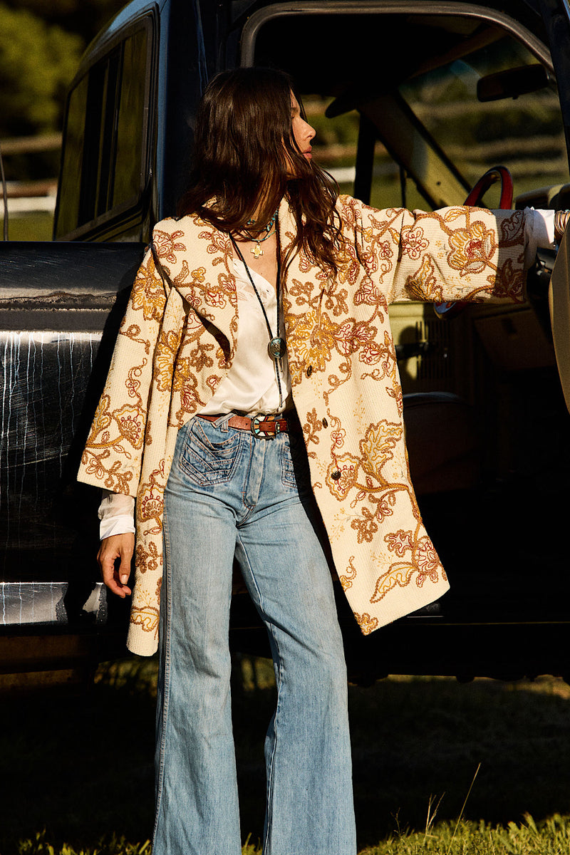 Something In The Air Cotton Embroidered Coat