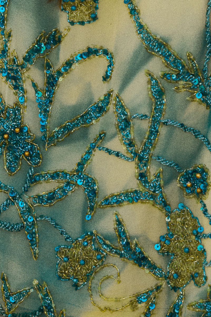 Starman Silk + Sequin Kimono Jacket - Aqua