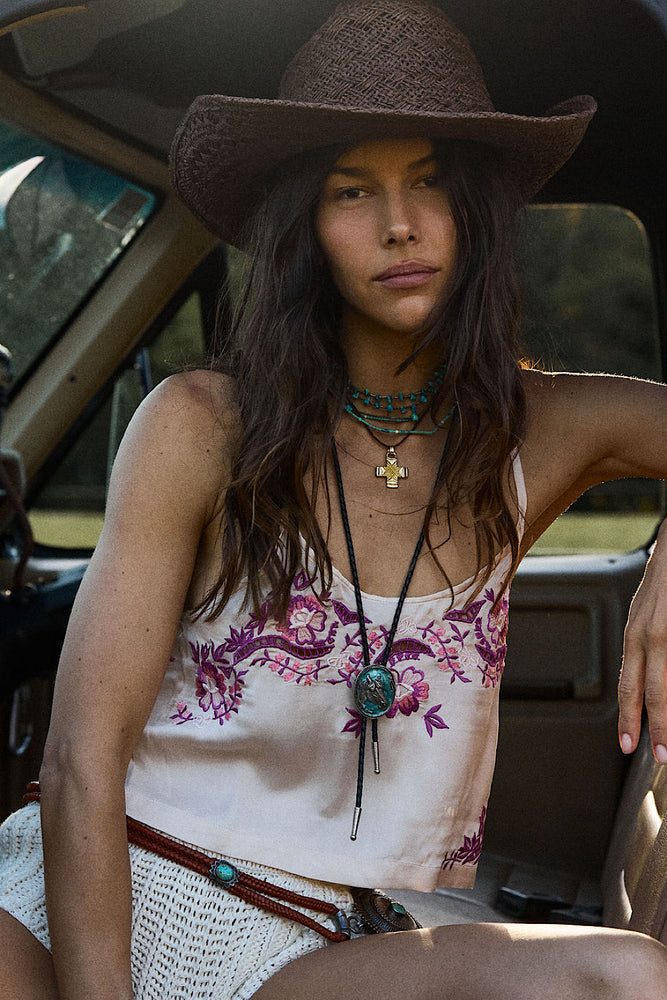 Kiss From A Rose Silk Embroidered Camisole