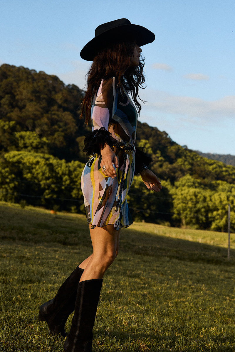 I Had Too Much To Dream Silk Chiffon Mini Dress