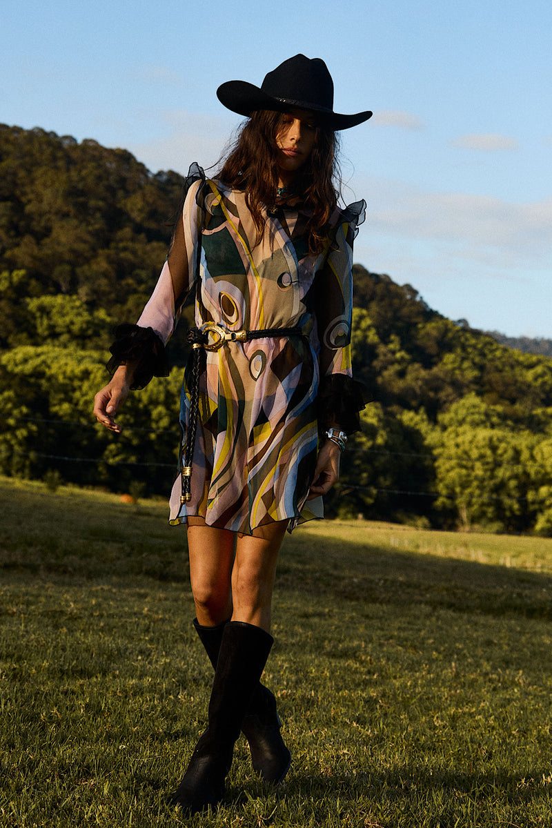 I Had Too Much To Dream Silk Chiffon Mini Dress