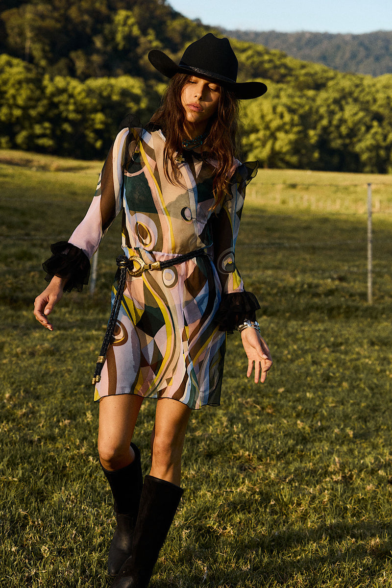 I Had Too Much To Dream Silk Chiffon Mini Dress