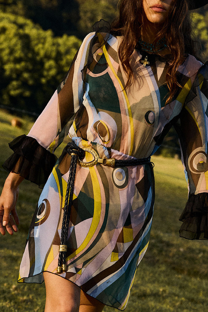 Braided Leather + Brass Lariat Belt