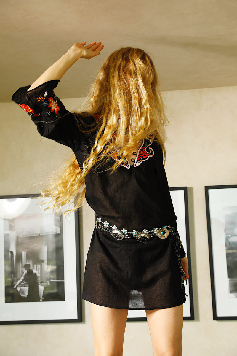 Palomino Embroidered Cotton Tunic Dress