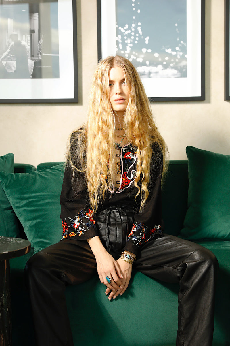 Palomino Embroidered Cotton Tunic Dress