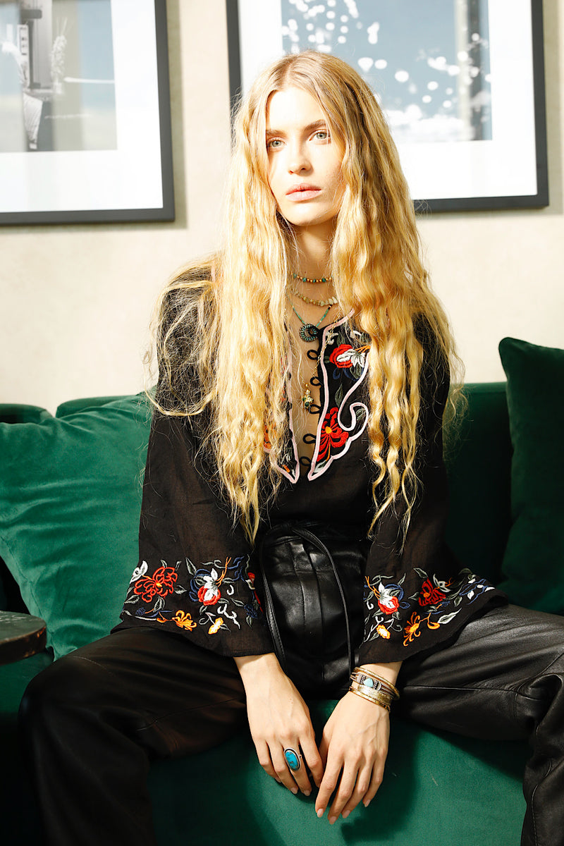 Palomino Embroidered Cotton Tunic Dress