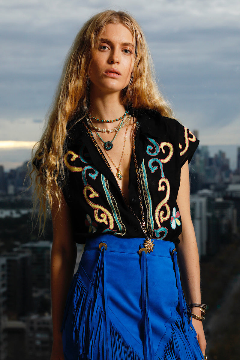 Ladies of the Canyon Embroidered Blouse