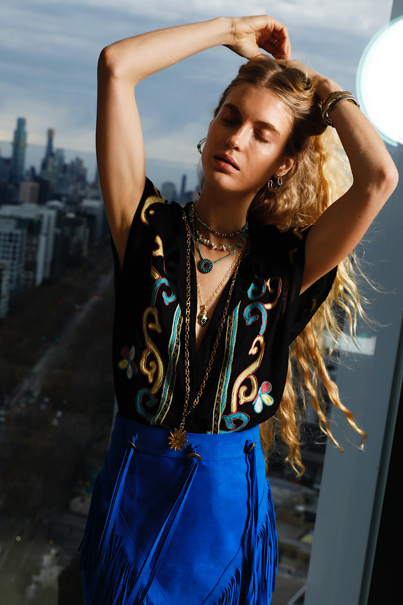 Ladies of the Canyon Embroidered Blouse