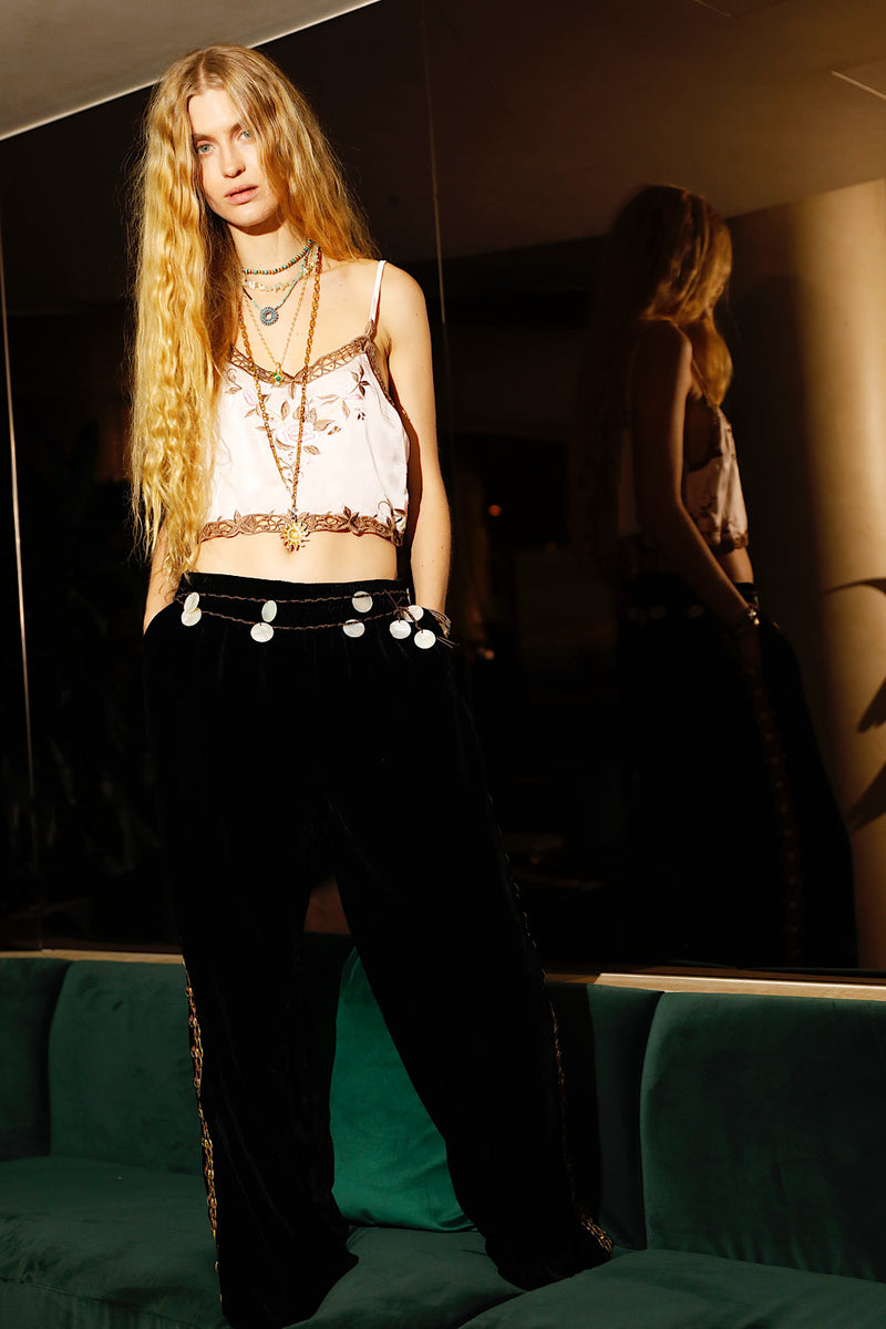 Rosemary Silk Embroidered Camisole