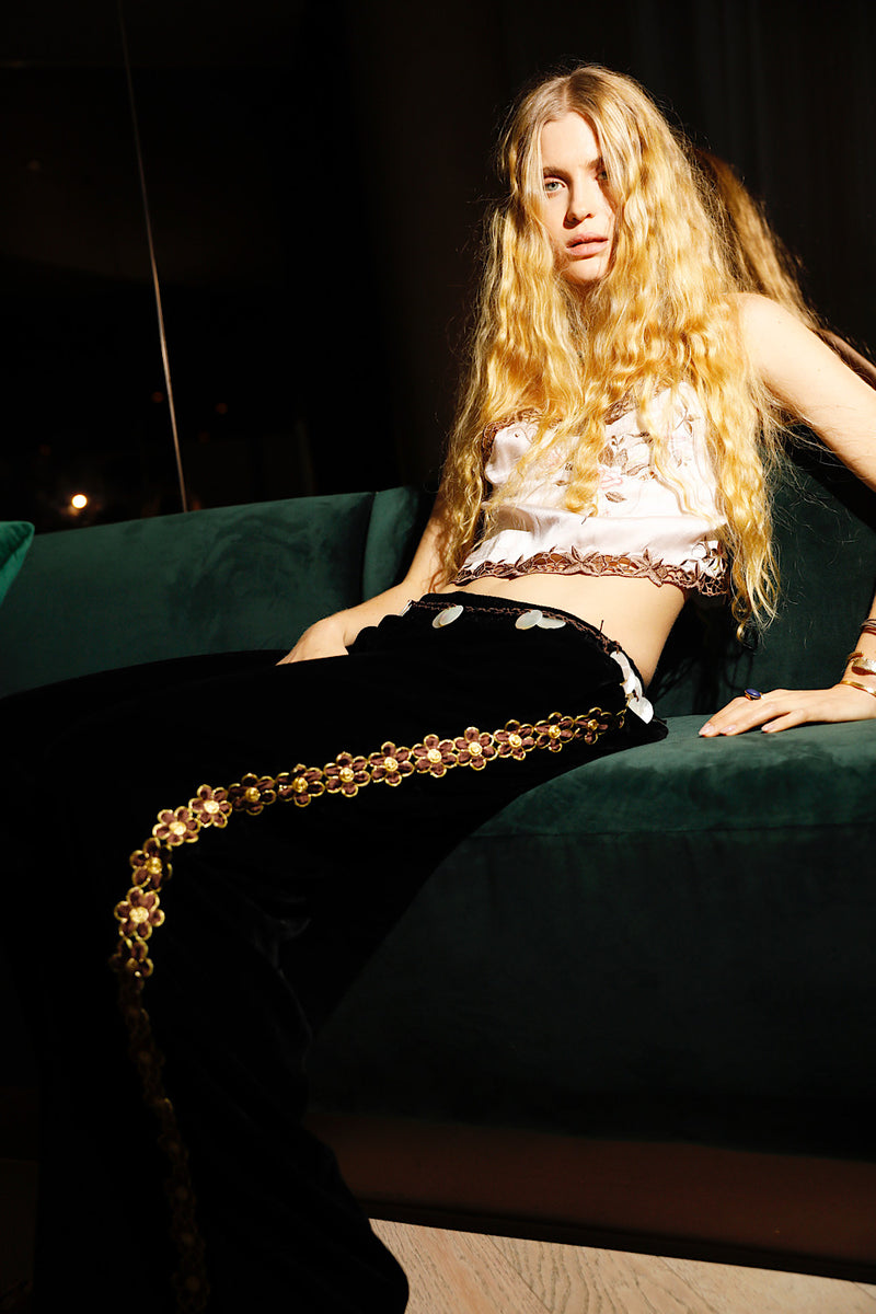 Rosemary Silk Embroidered Camisole