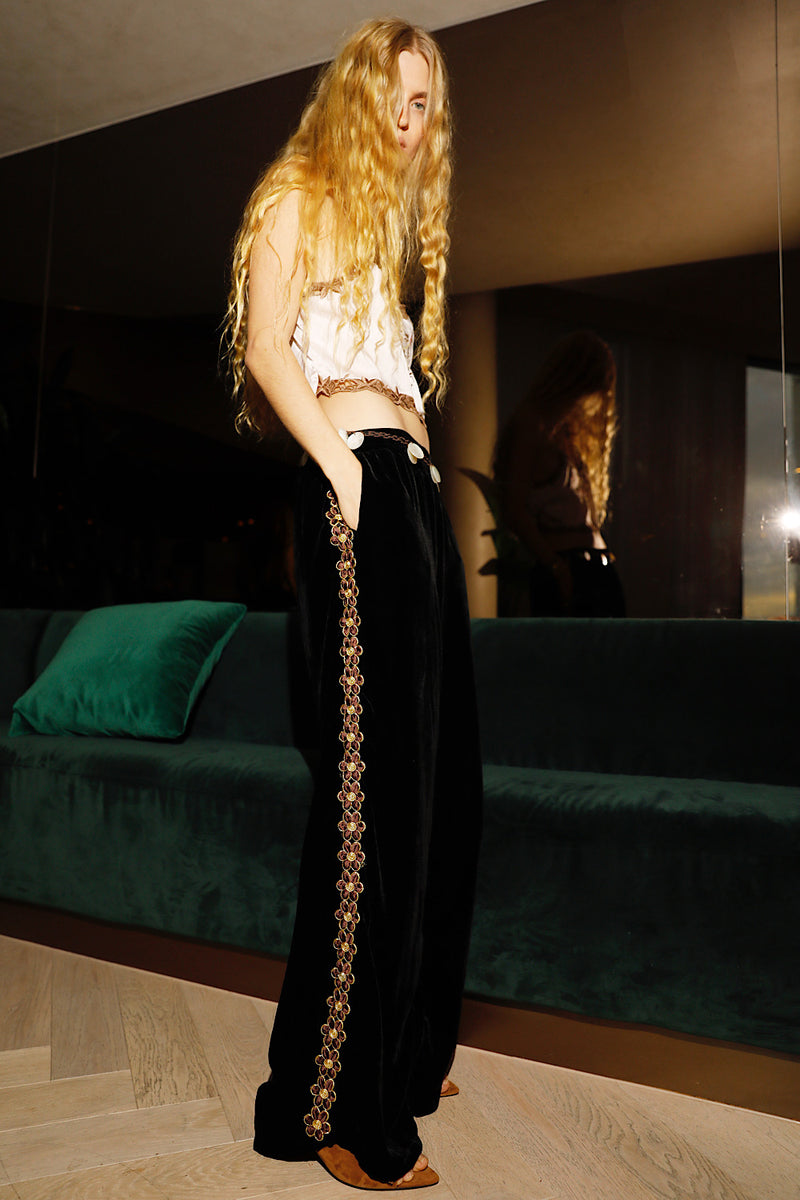 Dark End of the Street Silk Velvet Pants