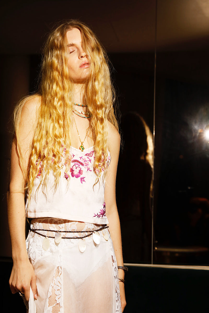 Kiss From A Rose Silk Embroidered Camisole