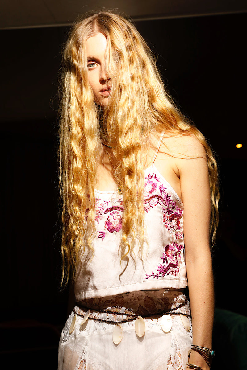 Kiss From A Rose Silk Embroidered Camisole