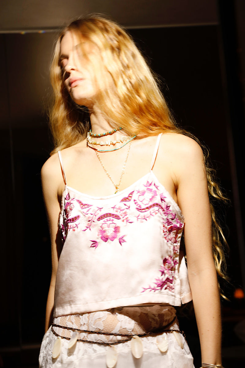 Kiss From A Rose Silk Embroidered Camisole