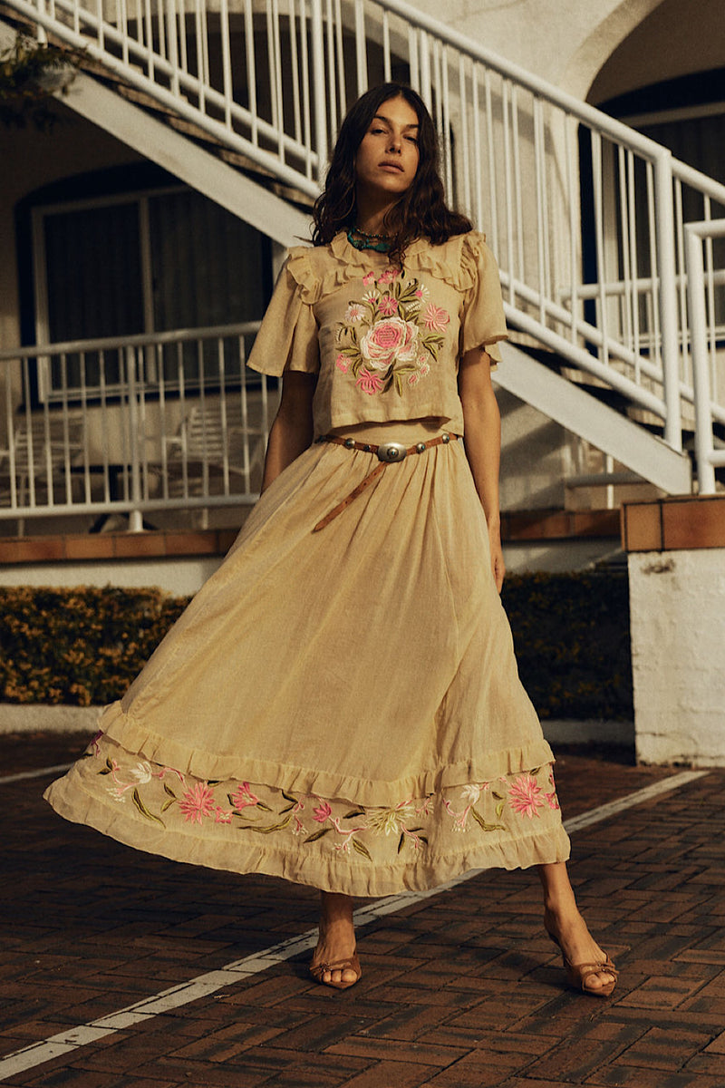 She Moved Through The Fair Cotton Embroidered Blouse
