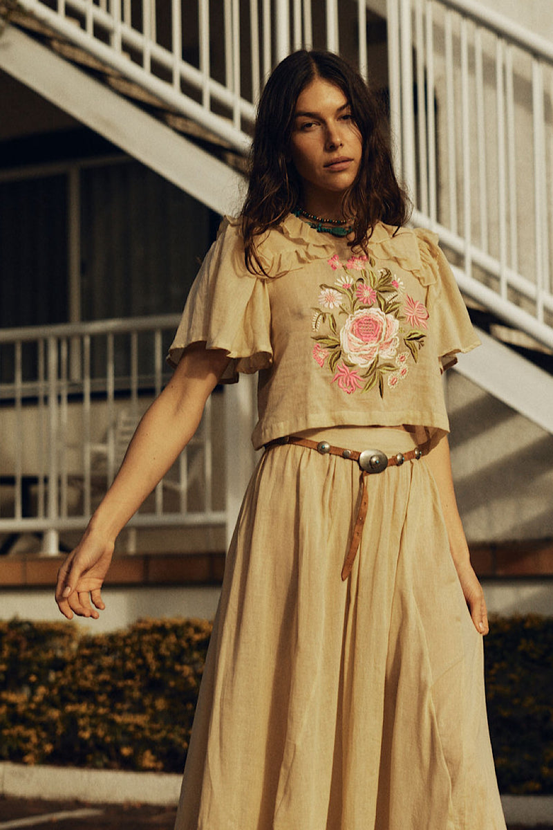 She Moved Through The Fair Cotton Embroidered Blouse