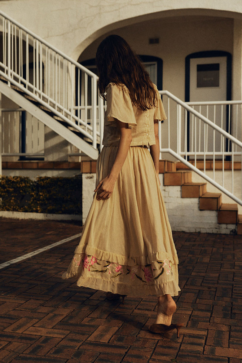 She Moved Through The Fair Embroidered Maxi Skirt