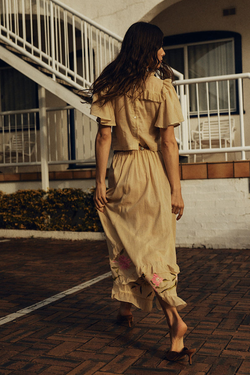 She Moved Through The Fair Embroidered Maxi Skirt