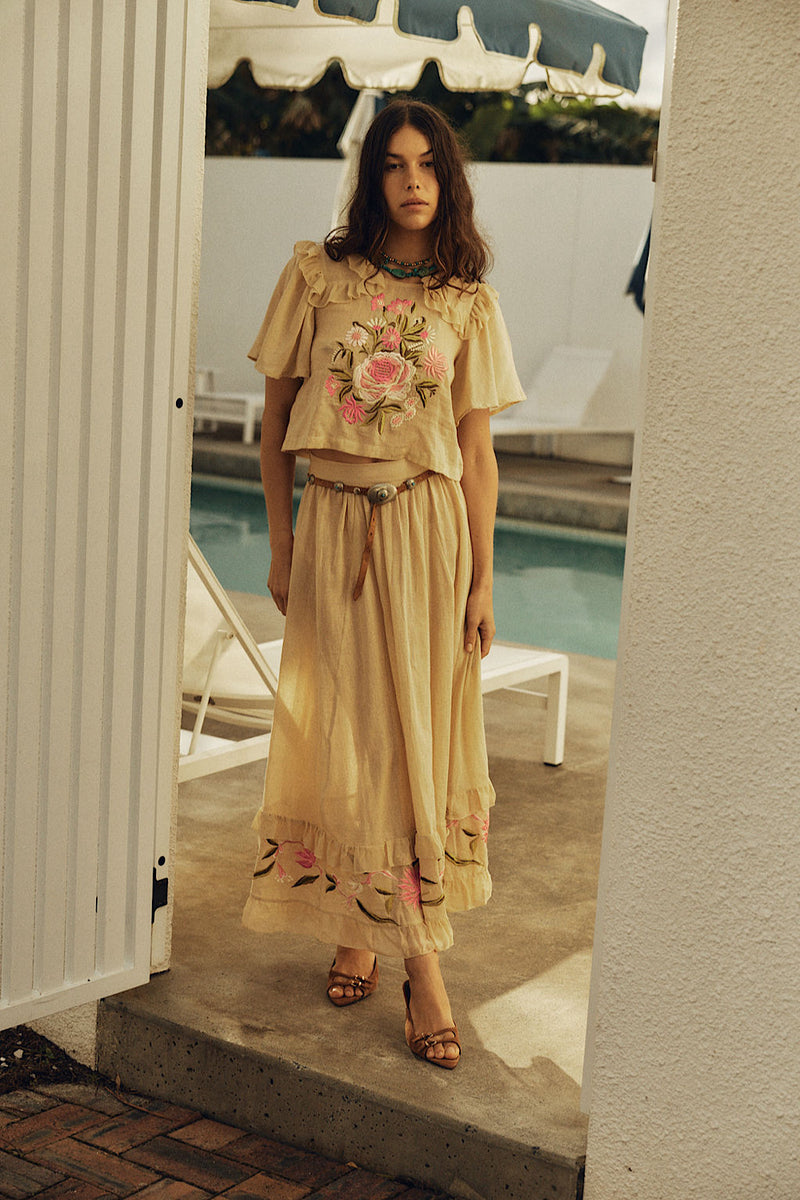 She Moved Through The Fair Cotton Embroidered Blouse