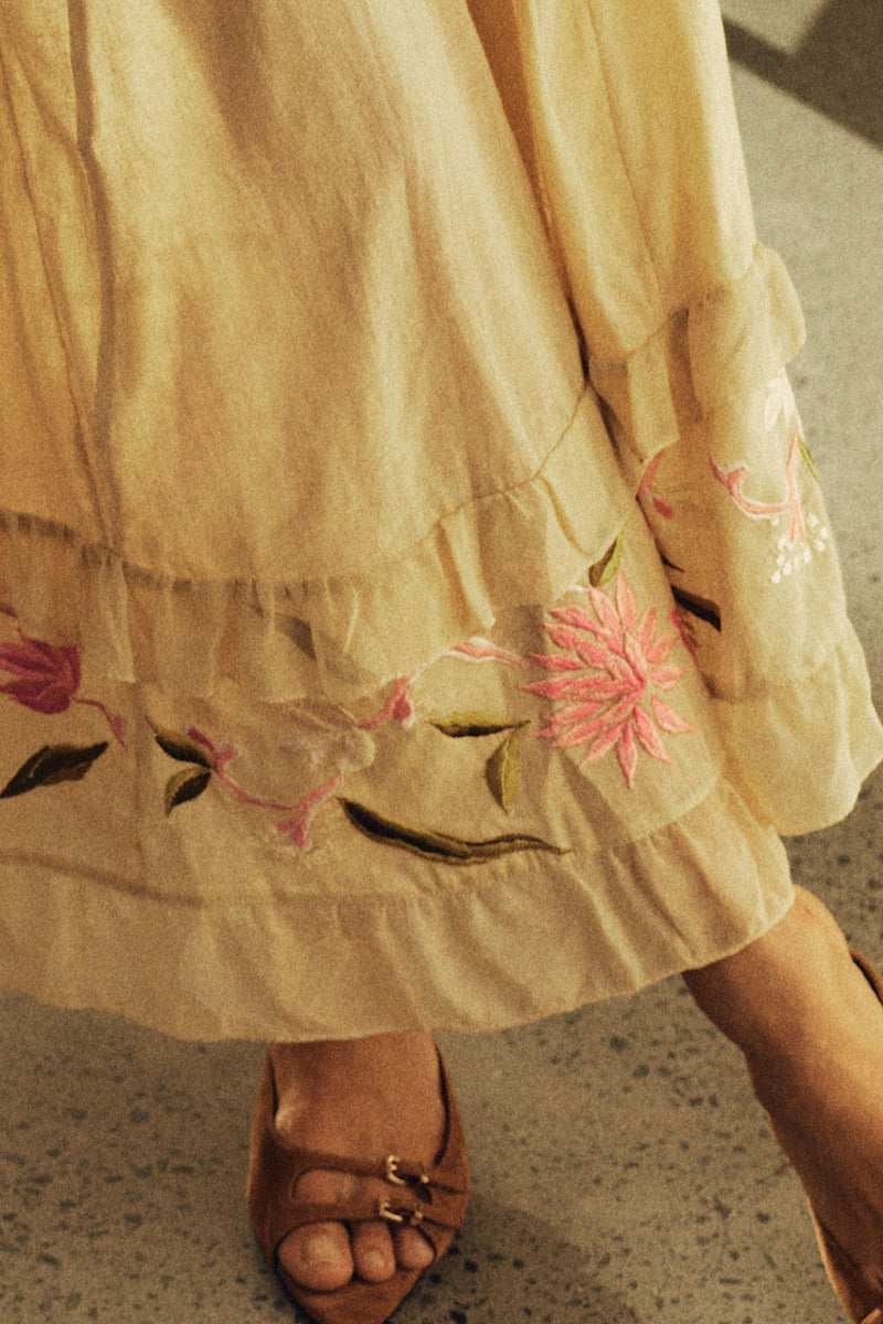 She Moved Through The Fair Embroidered Maxi Skirt