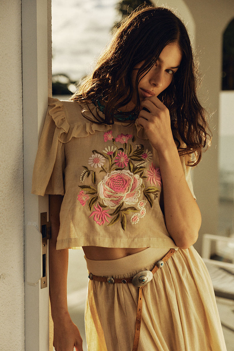 She Moved Through The Fair Cotton Embroidered Blouse