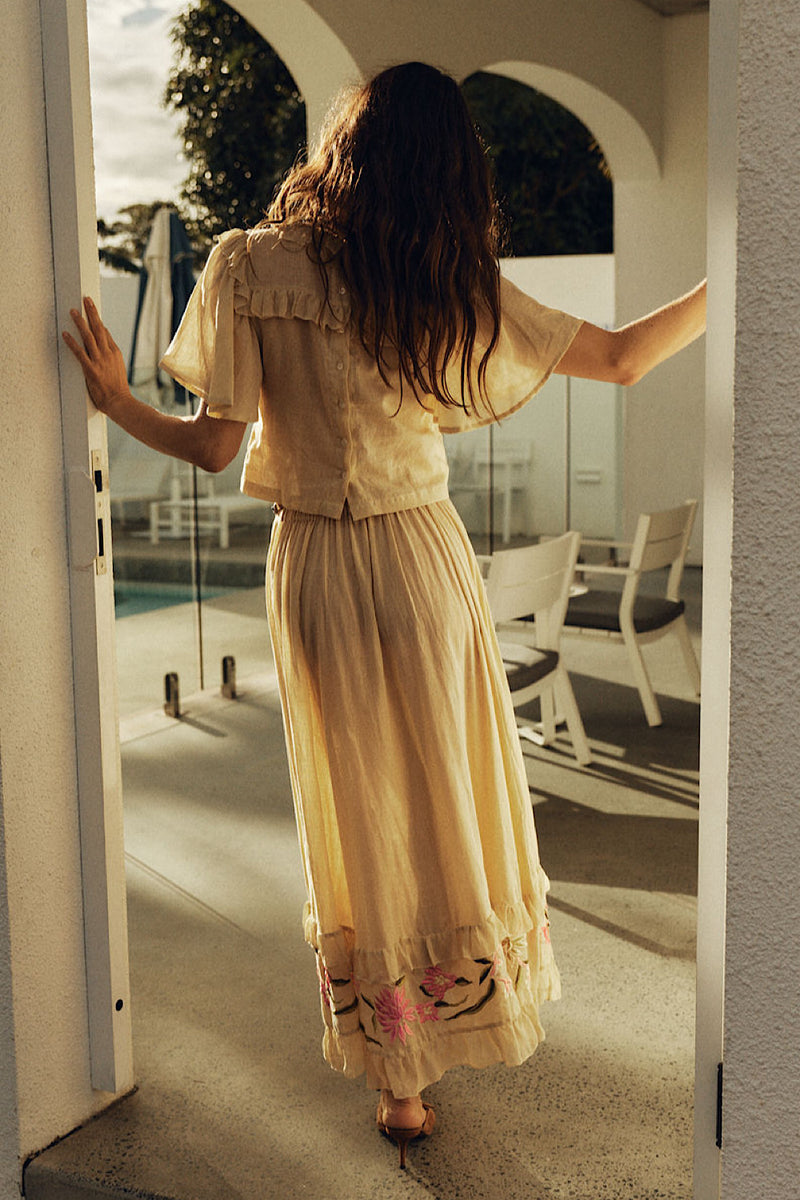 She Moved Through The Fair Embroidered Maxi Skirt
