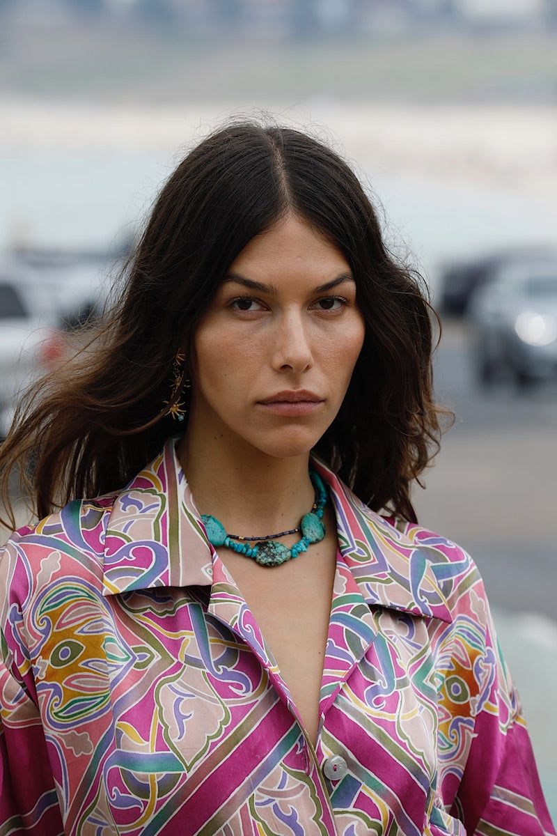 Magic Touch Hand Painted Silk Super Oversized Shirt