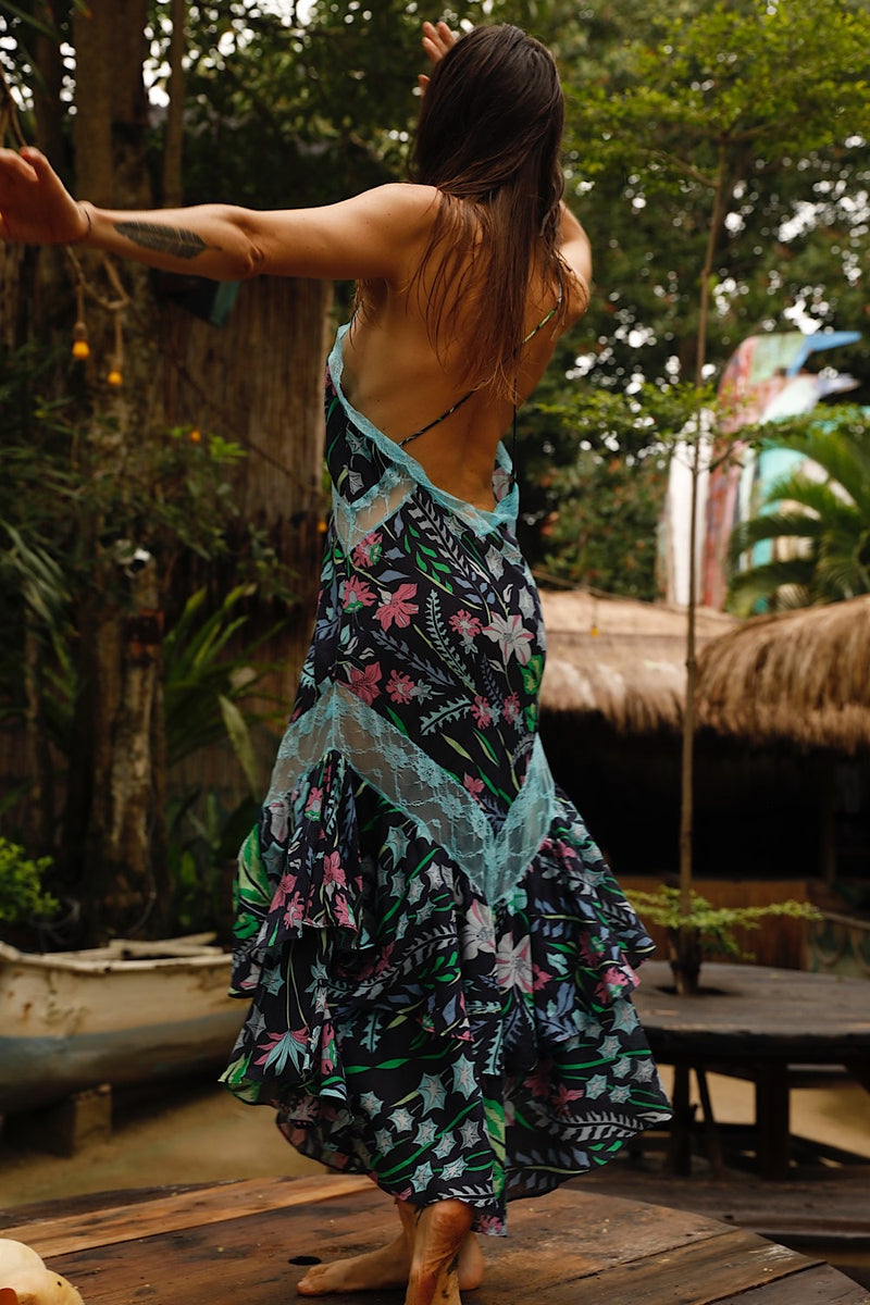Come Alive Backless Cotton Maxi Dress - Floral