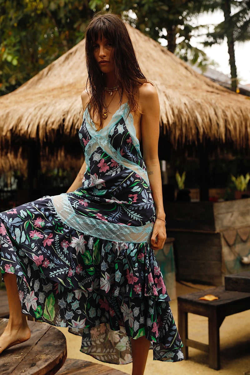 Come Alive Backless Cotton Maxi Dress - Floral