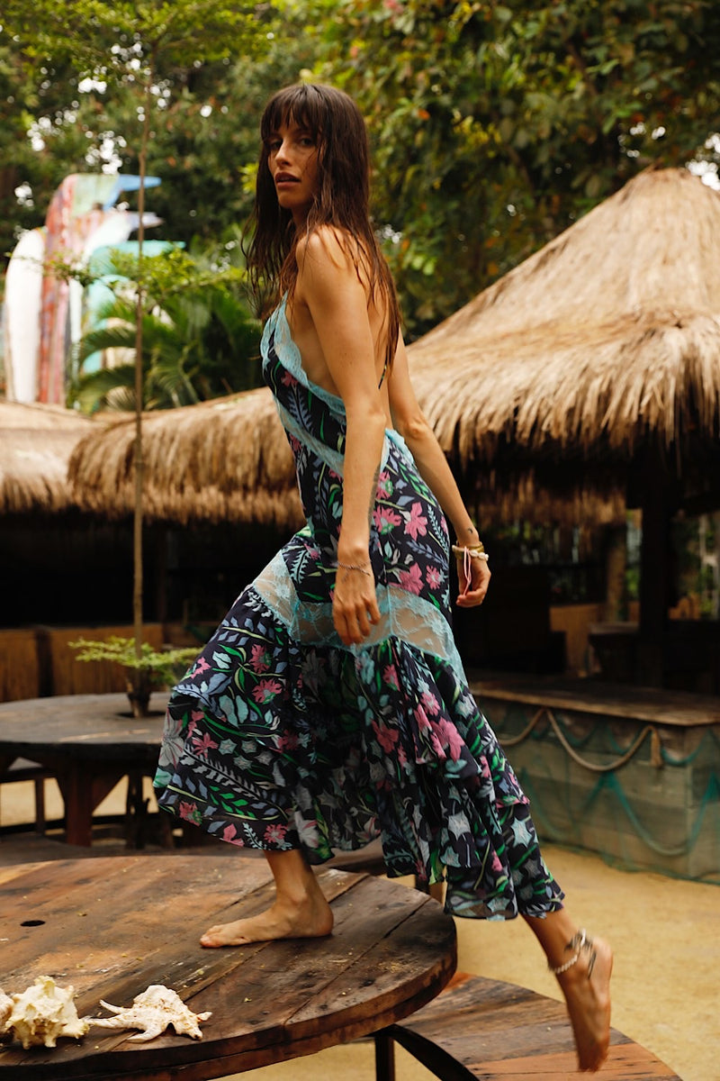 Come Alive Backless Cotton Maxi Dress - Floral