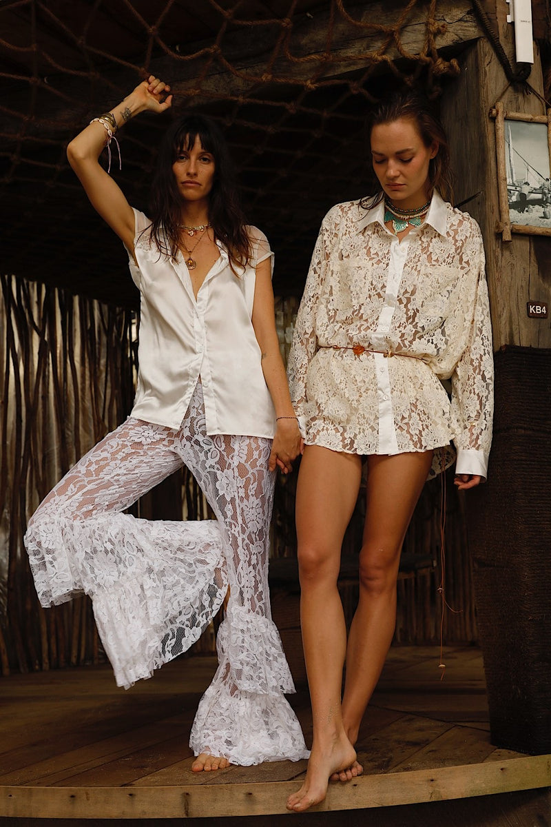 Sister Moon Ruffle Lace Flares