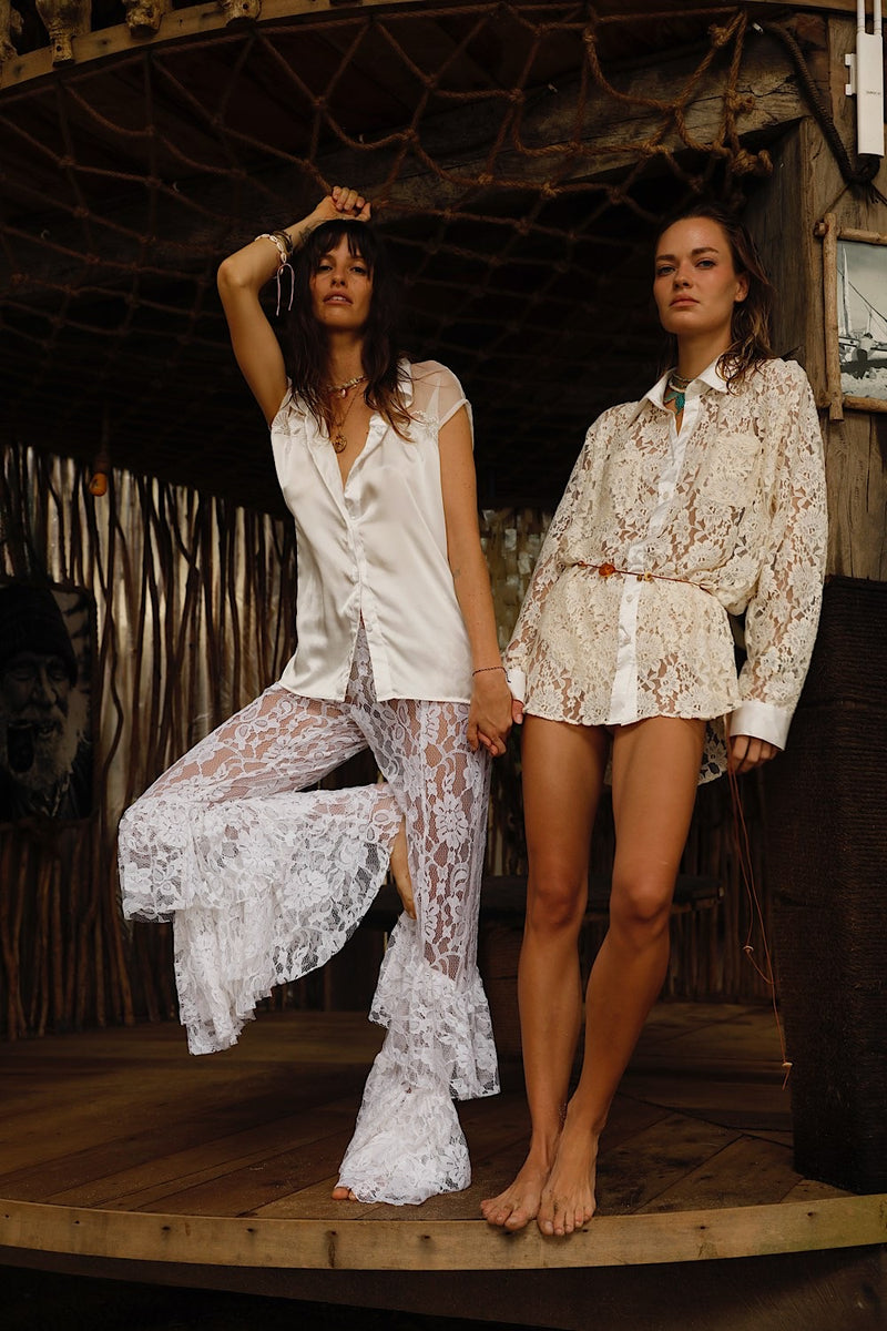 Sister Moon Ruffle Lace Flares