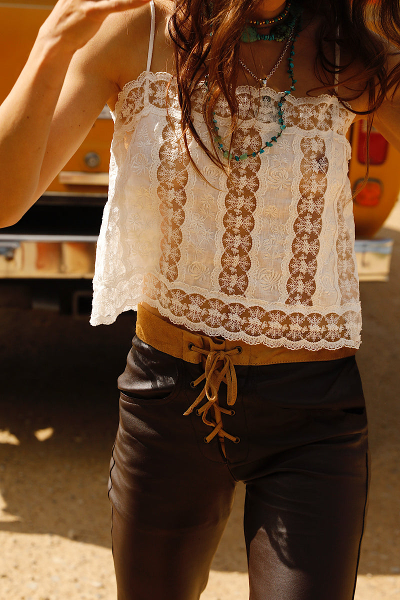Wild Mountain Honey Leather Flares - 3 Tone