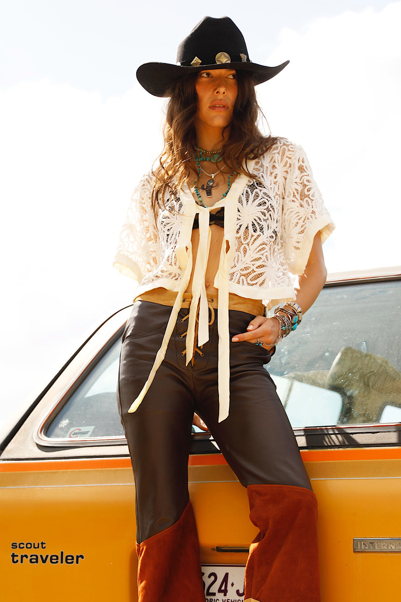 Love Grows Corded Lace + Silk Tie Blouse