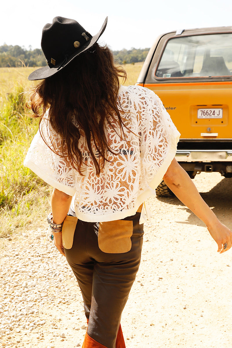 Love Grows Corded Lace + Silk Tie Blouse