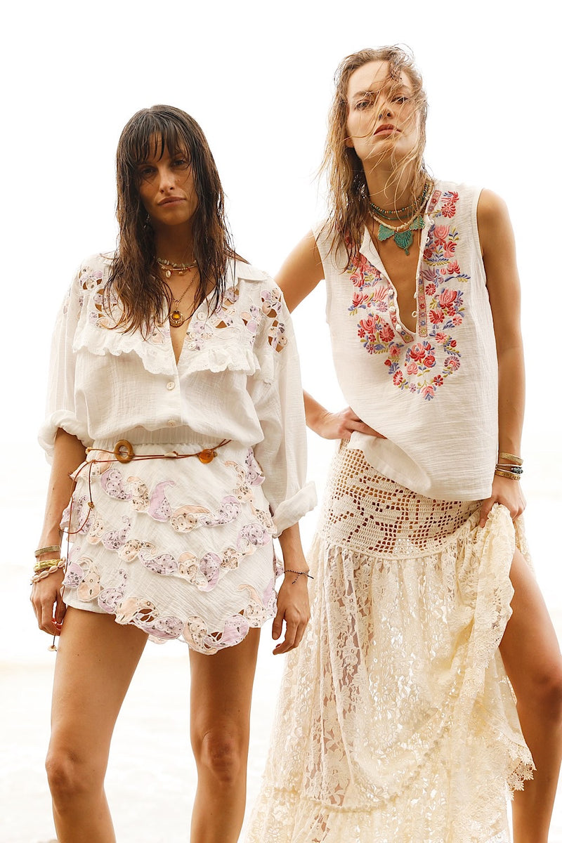 Flower in Your Hair Cotton Tunic Blouse