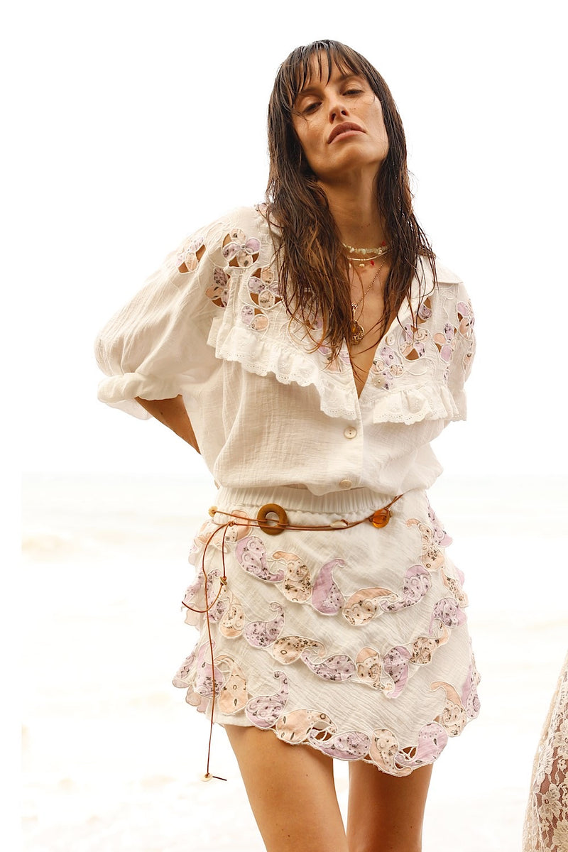 Come Softly to Me Cotton Mini Skirt