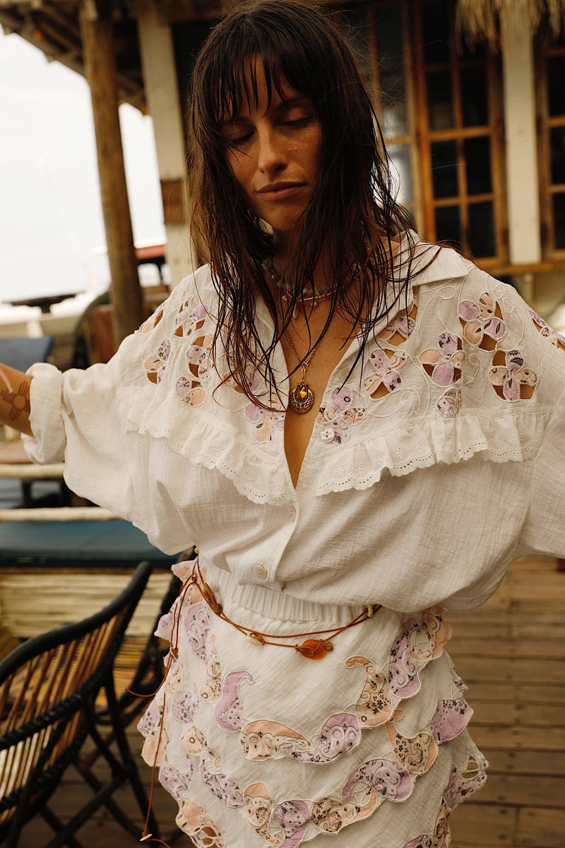 Come Softly to Me Cotton Mini Skirt